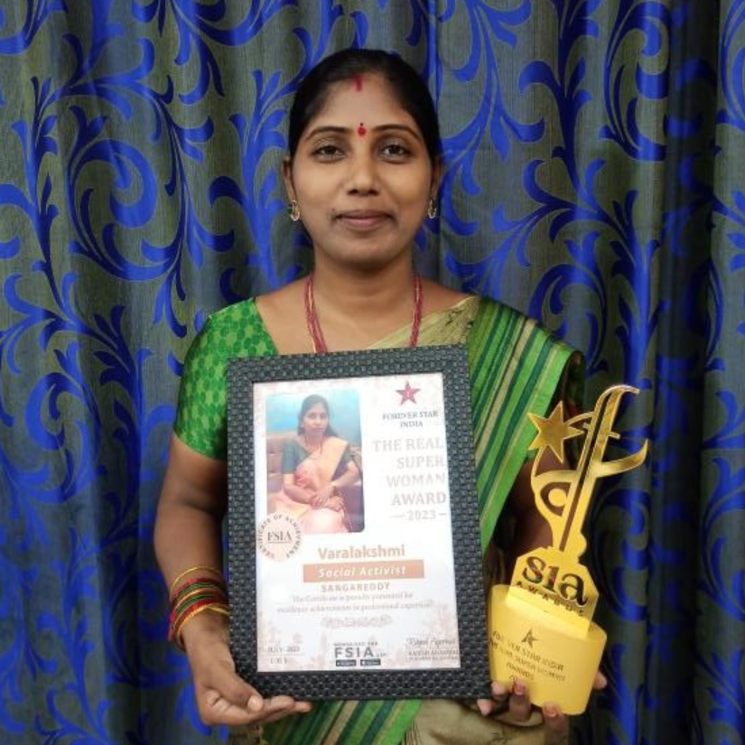 Varalakshmi Honored as Best Social Activist in Sangareddy 2023