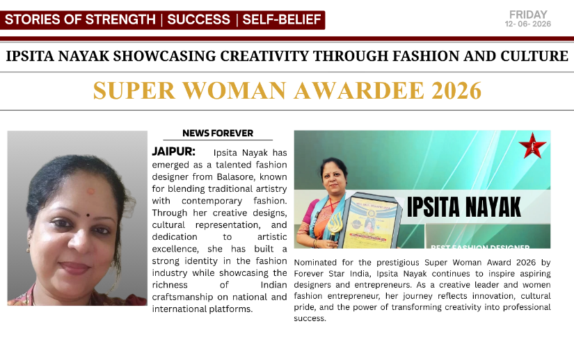 Fashion Designer  ispita nayak from Balasore Nominated for Super Woman Award 2026